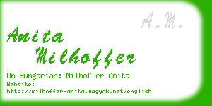 anita milhoffer business card